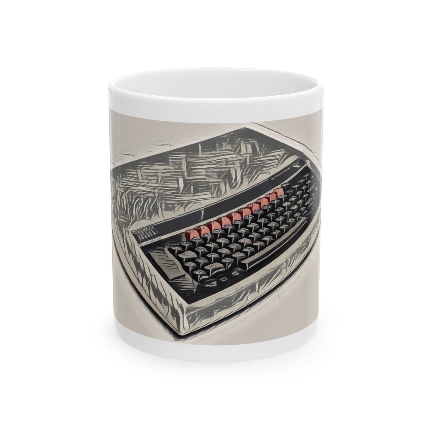 Vintage Computer Ceramic Mug | Classic Micro Computer Ink Art Monochrome Design | Perfect for Tech Lovers