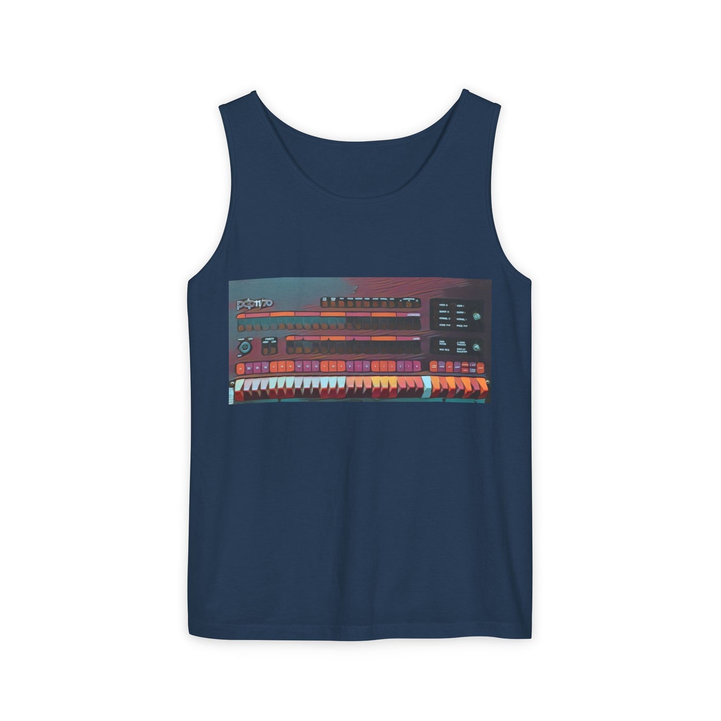 Mini Computer Inspired Tank Top | Unisex Retro Graphic Tee for Tech Lovers, Summer Fashion, Gift for Nerds, Festival Wear, 80s Style