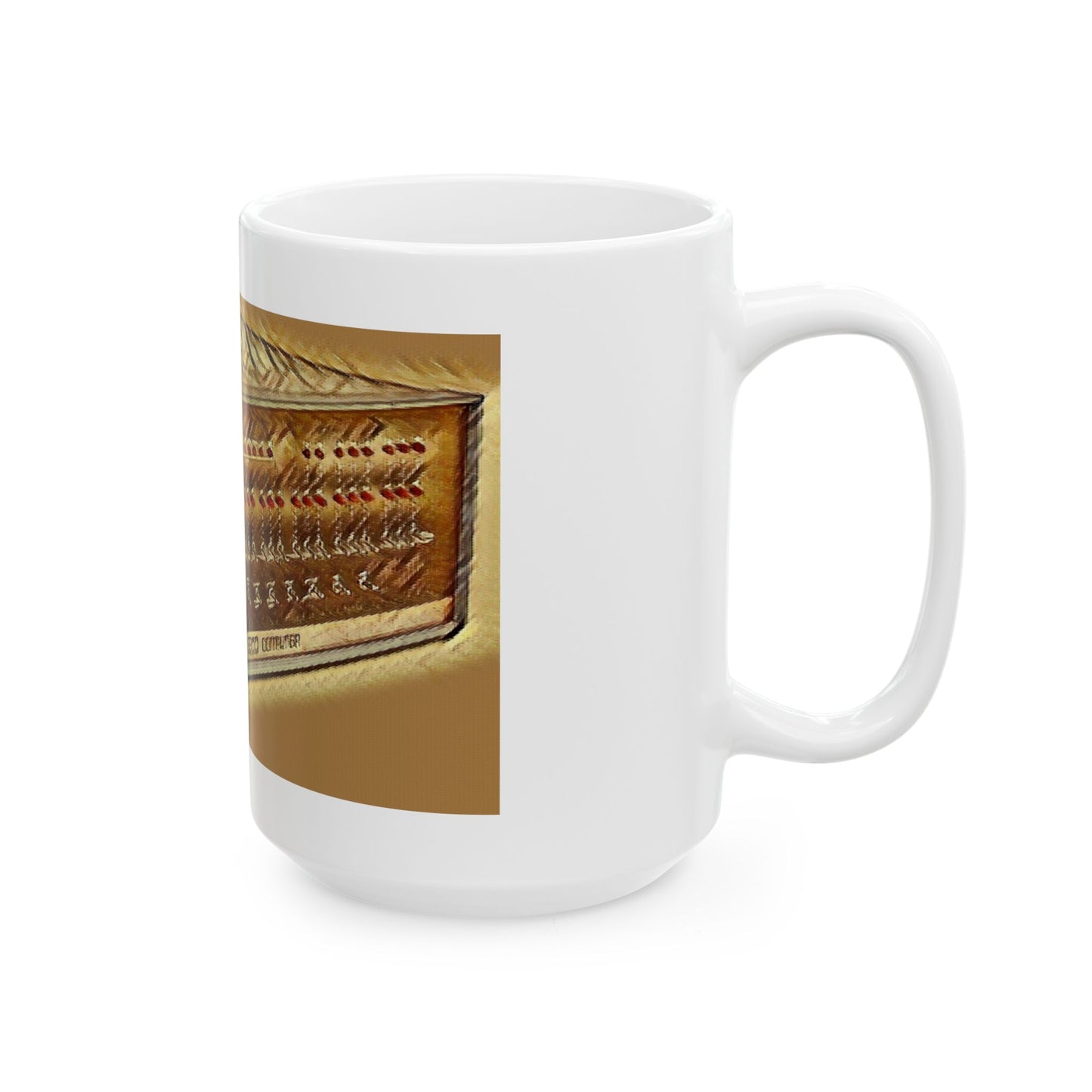 Vintage Computer Ceramic Mug | Classic ALTAIR 8800 Ink Art Sepia Design | Perfect for Tech Lovers