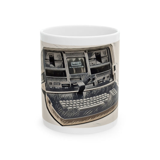 Vintage Computer Ceramic Mug | OSBORNE Computer Ink Art Design | Perfect for Tech Lovers