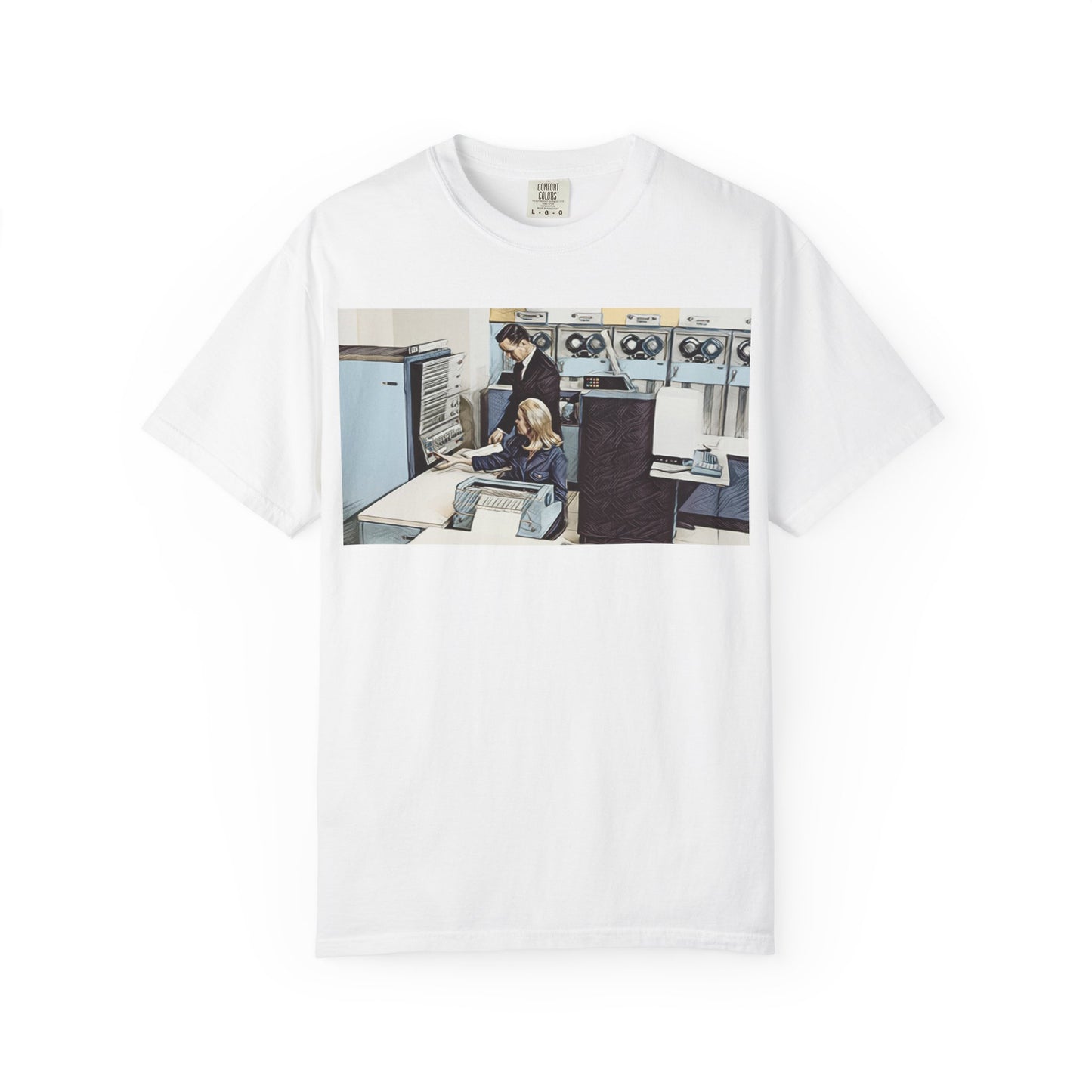 Classic Mainframe T-Shirt with control panel on back - Print Art Color