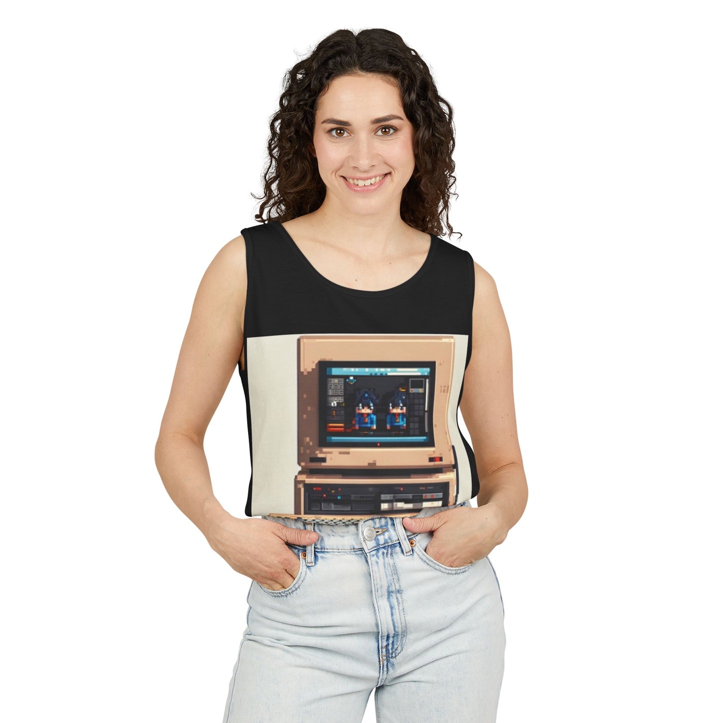 Classic business machine inspired Tank Top | Pixel-Color Art | Unisex Retro Graphic Tee for Tech Lovers, Summer Fashion, Gift for Nerds, Festival Wear, 80s Style
