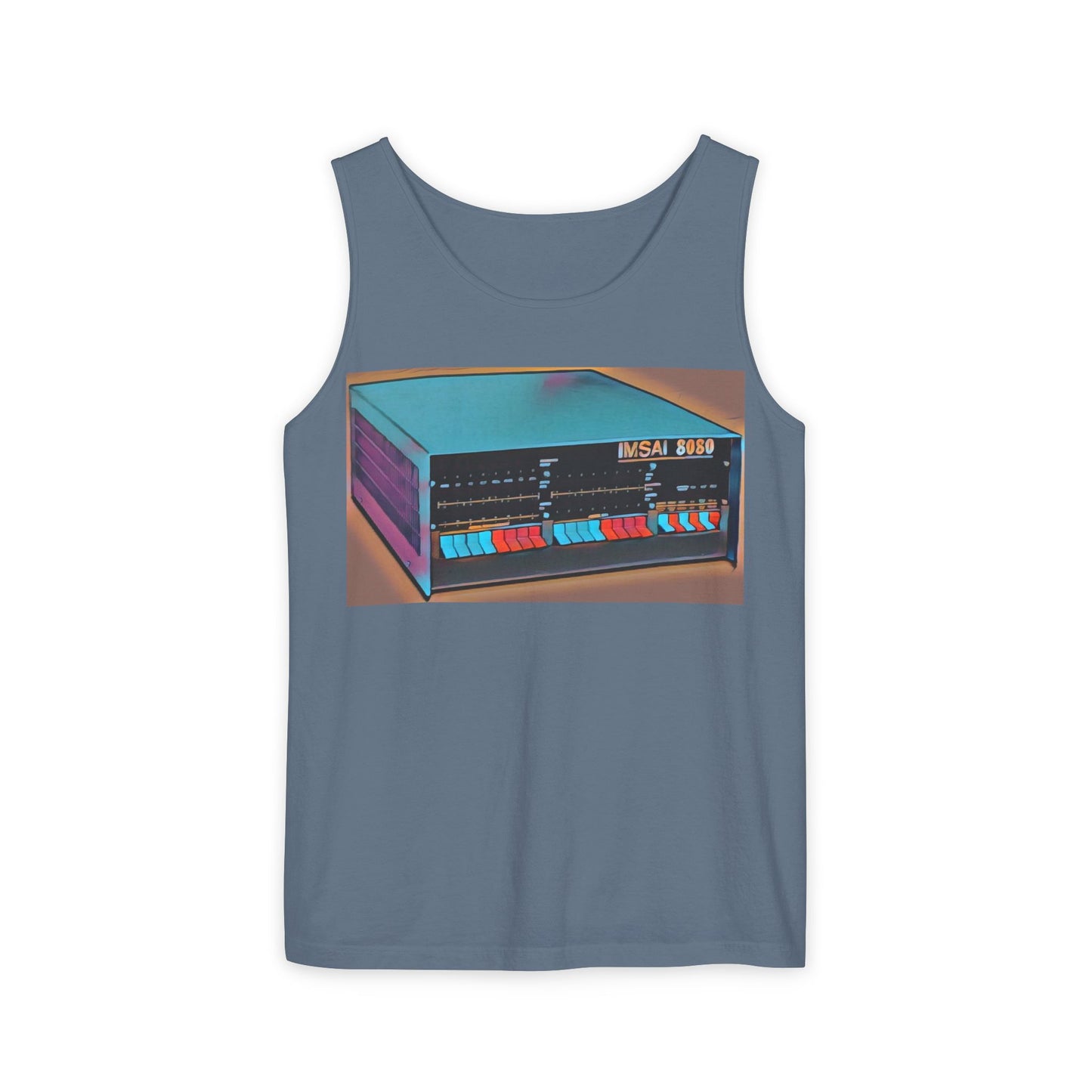IMSAI 8080 Inspired Tank Top | Unisex Retro Graphic Tee for Tech Lovers, Summer Fashion, Gift for Nerds, Festival Wear, 80s Style