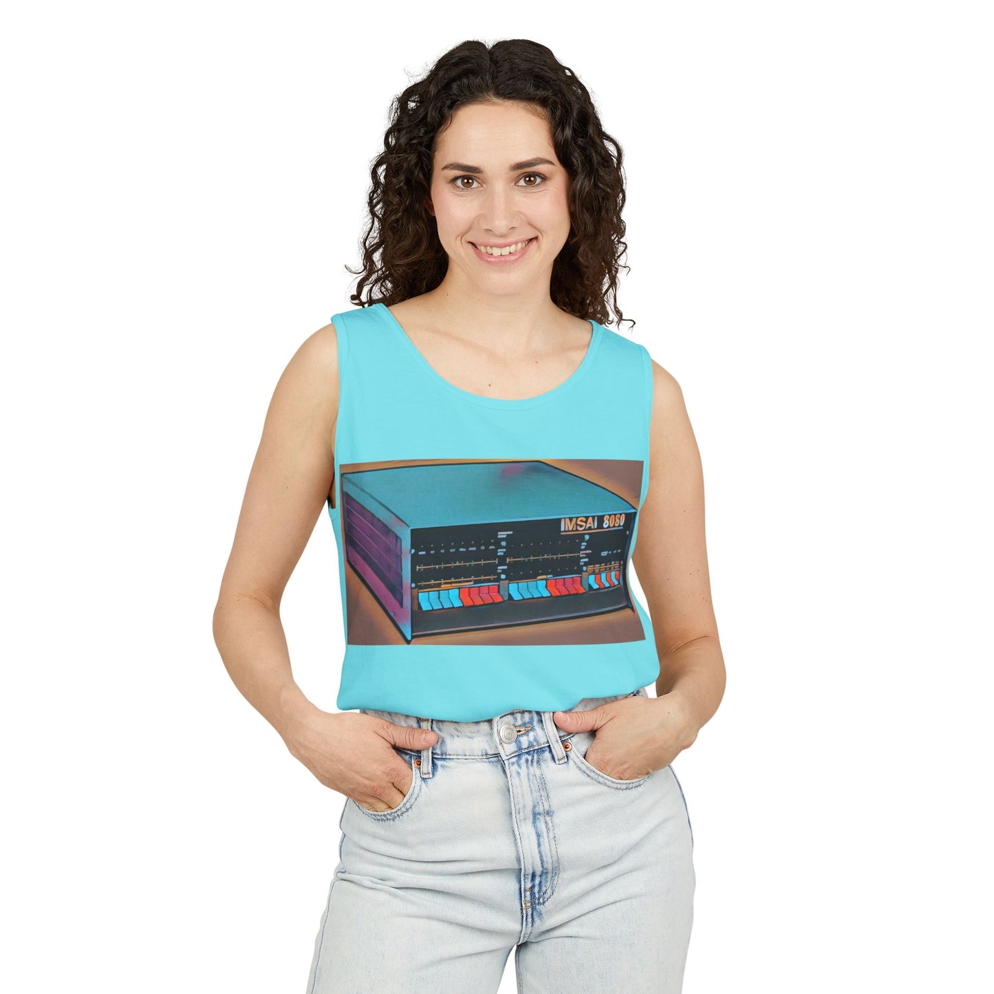 IMSAI 8080 Inspired Tank Top | Unisex Retro Graphic Tee for Tech Lovers, Summer Fashion, Gift for Nerds, Festival Wear, 80s Style