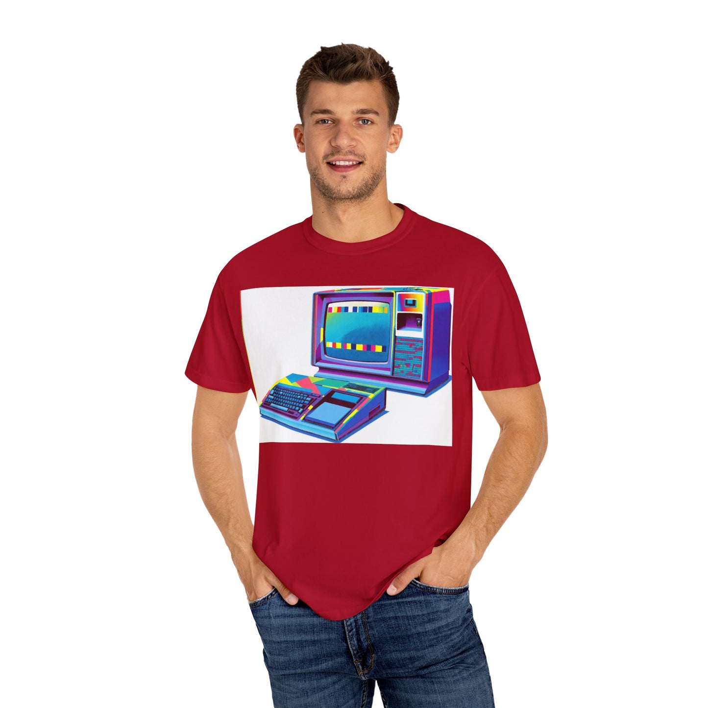 TI 99/4A Home Computer T-Shirt | Multi Color Modern Art | Ideal for tech enthusiasts and collectors
