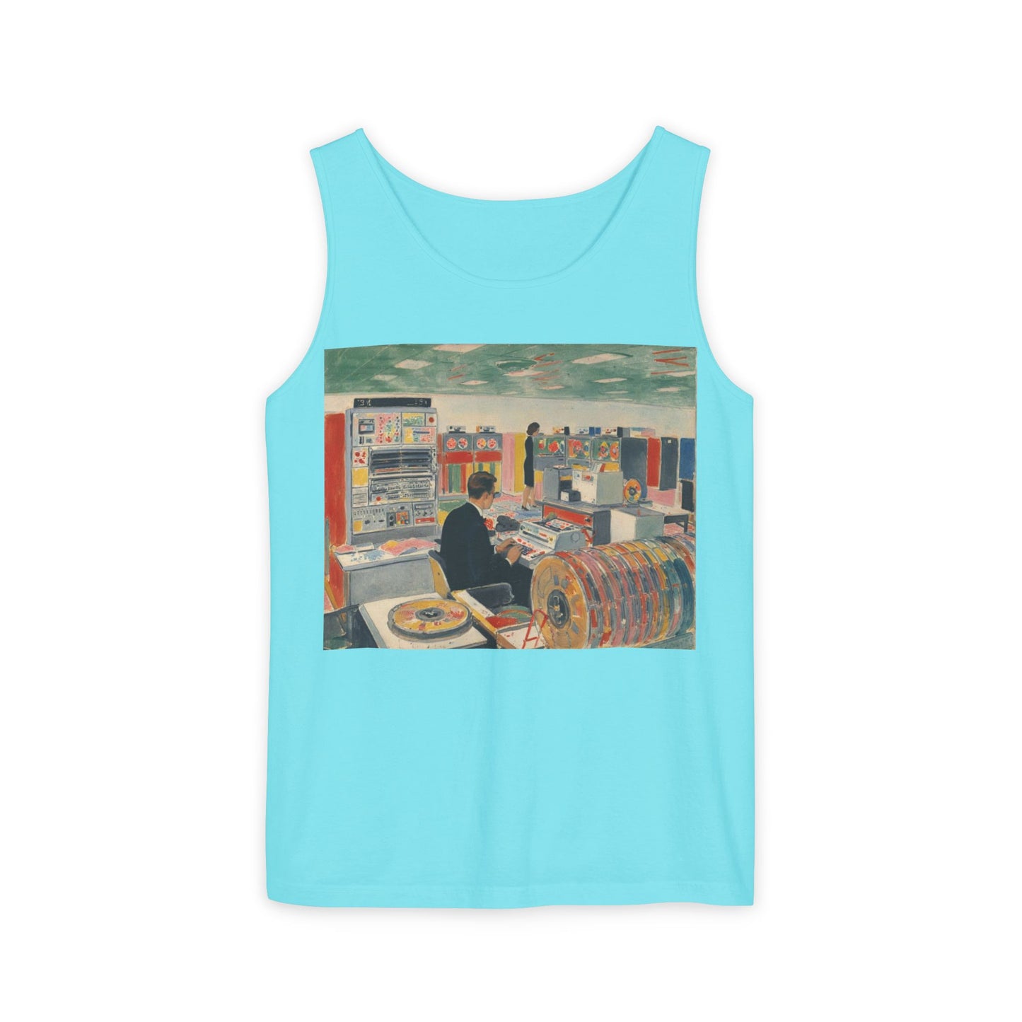 Mainframe Inspired #2 Tank Top | Unisex Retro Graphic Tee for Tech Lovers, Summer Fashion, Gift for Nerds, Festival Wear, 80s Style