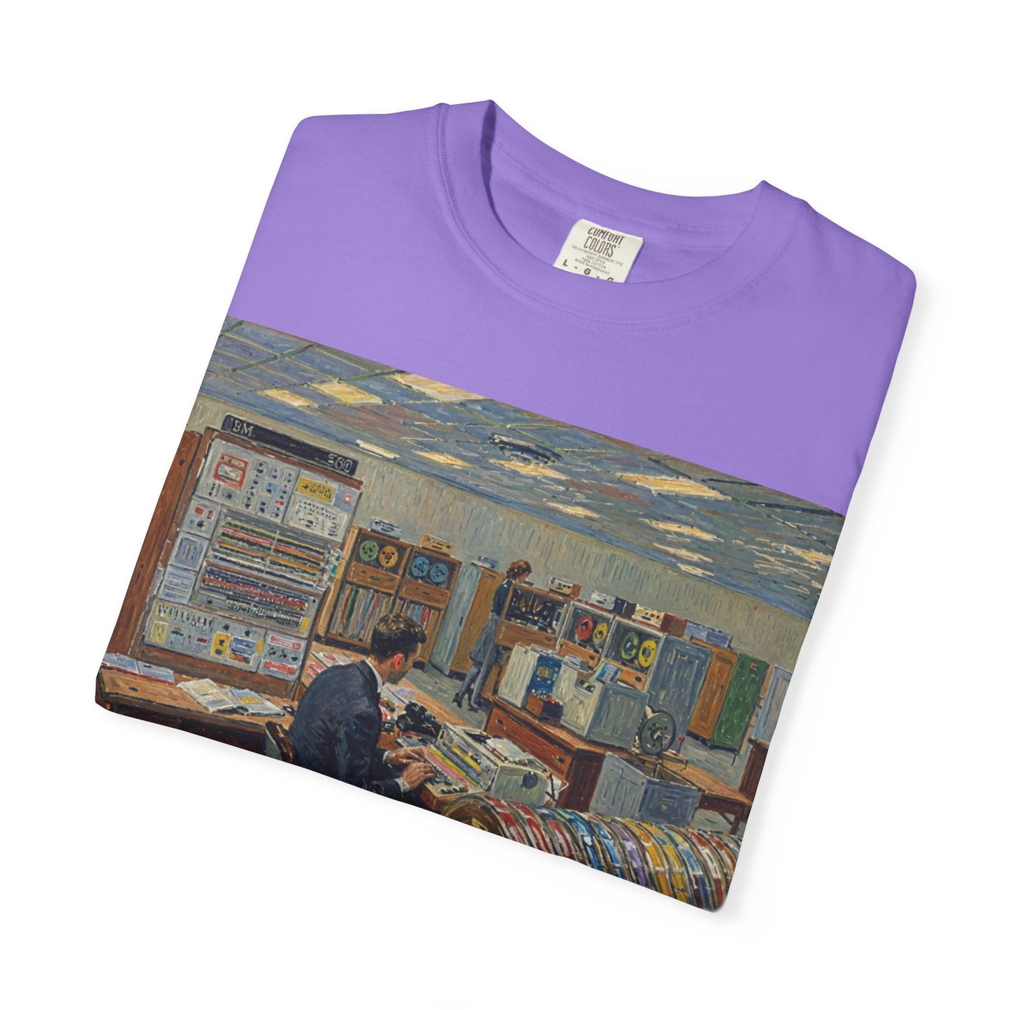 Classic Mainframe T-Shirt with tape storage units on back - Print Art Color