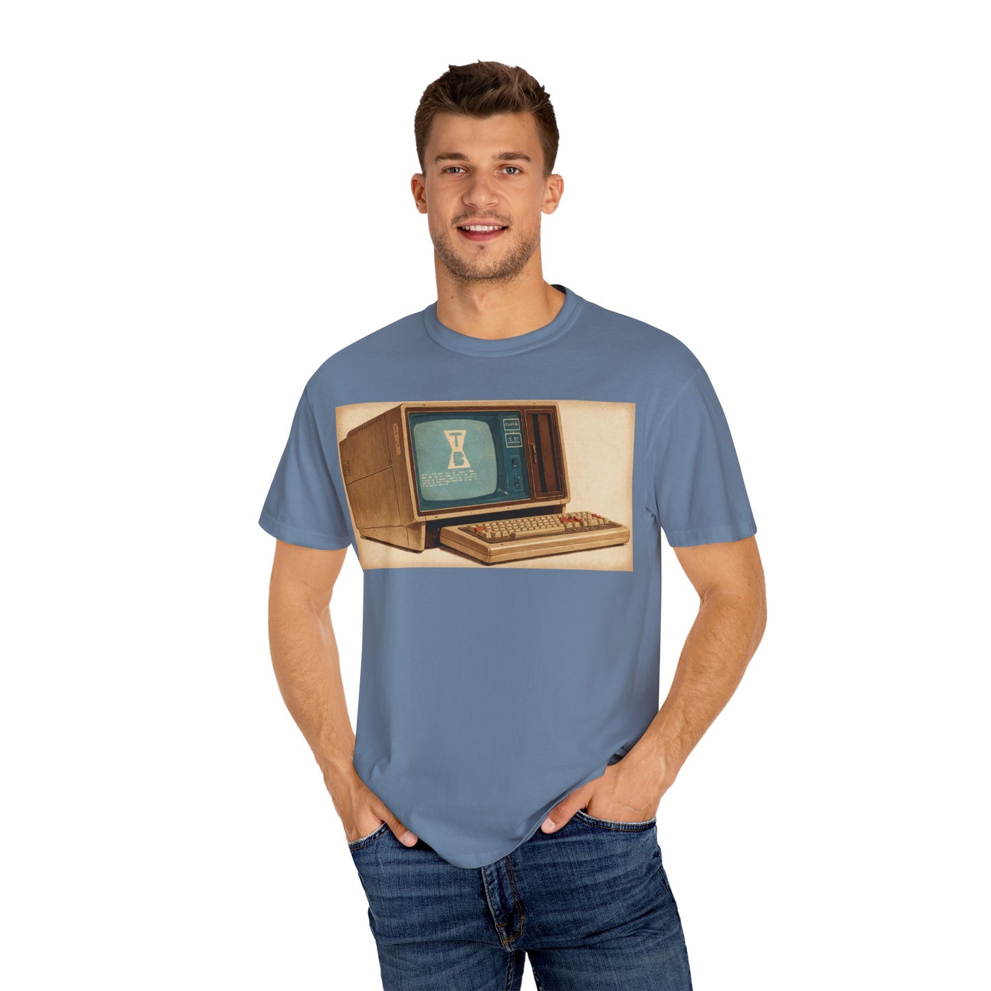 Classic Business Machine With Floppy Disk Bay T-Shirt - Mixed Art Sepia
