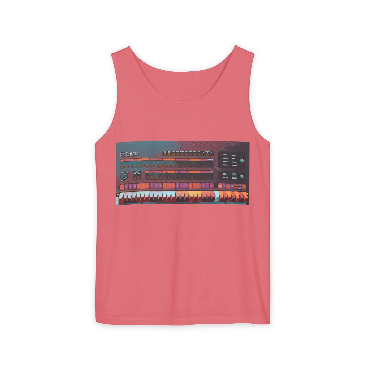 Mini Computer Inspired Tank Top | Unisex Retro Graphic Tee for Tech Lovers, Summer Fashion, Gift for Nerds, Festival Wear, 80s Style