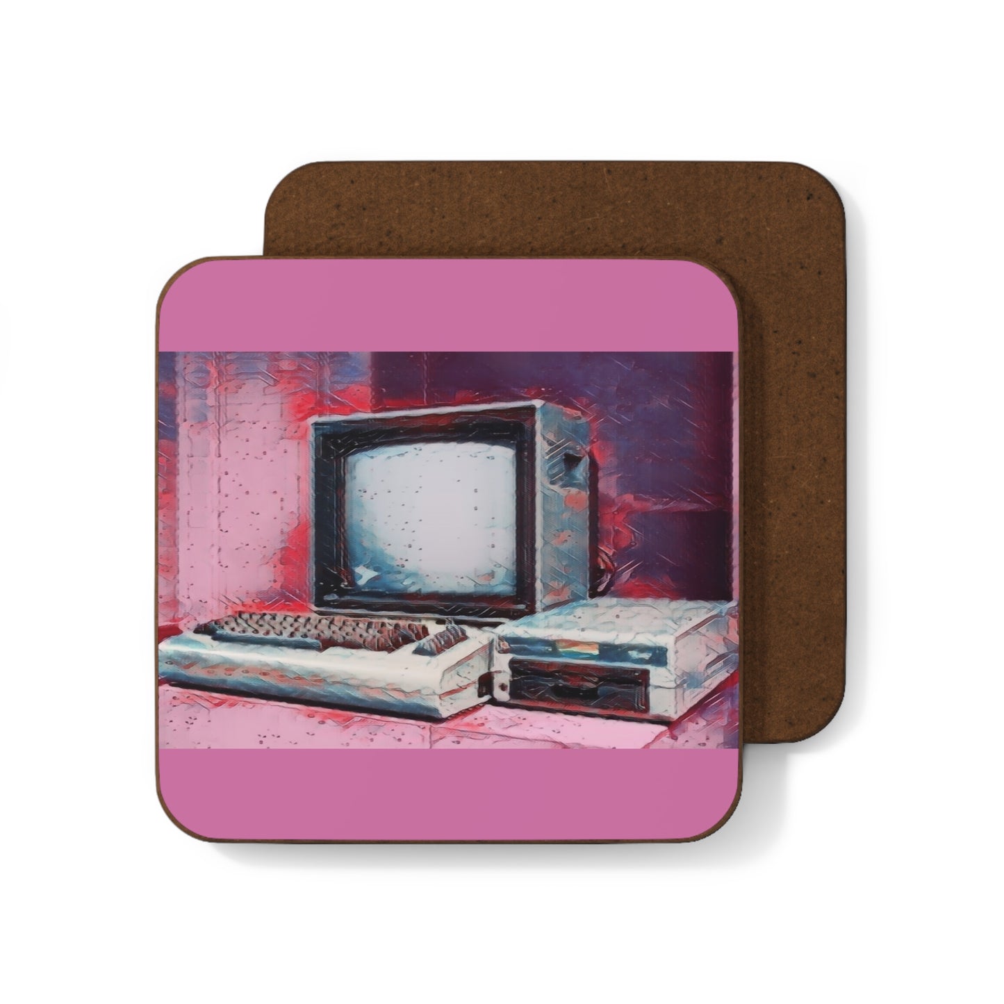 8 Bit Home Computer In Oil Style | Pink Color | Especially for collectors and tech enthusiasts