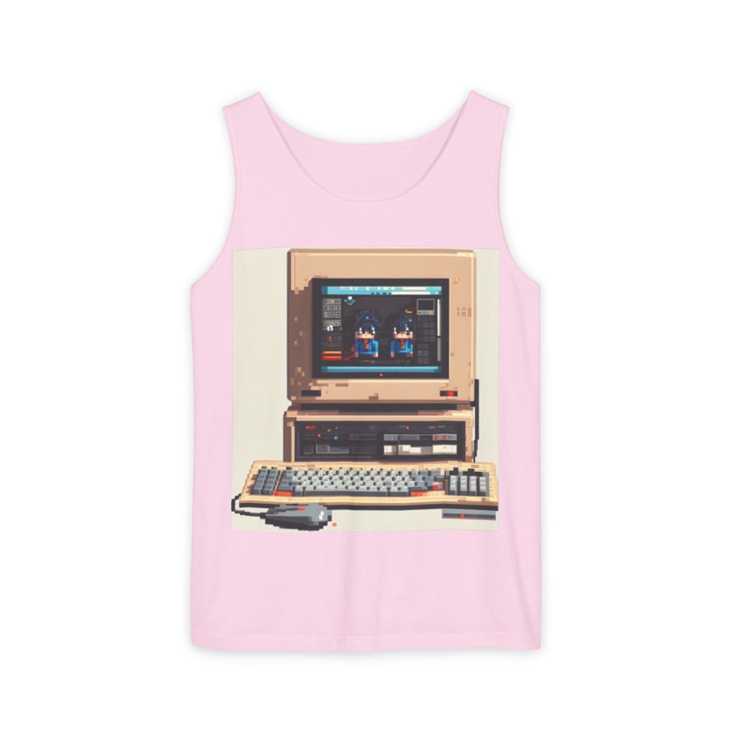 Classic business machine inspired Tank Top | Pixel-Color Art | Unisex Retro Graphic Tee for Tech Lovers, Summer Fashion, Gift for Nerds, Festival Wear, 80s Style