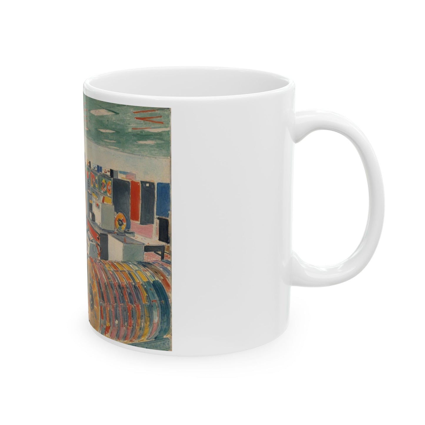 Classic Mainframe Ceramic Mug in Paint Art Color Design | Perfect for Tech Lovers