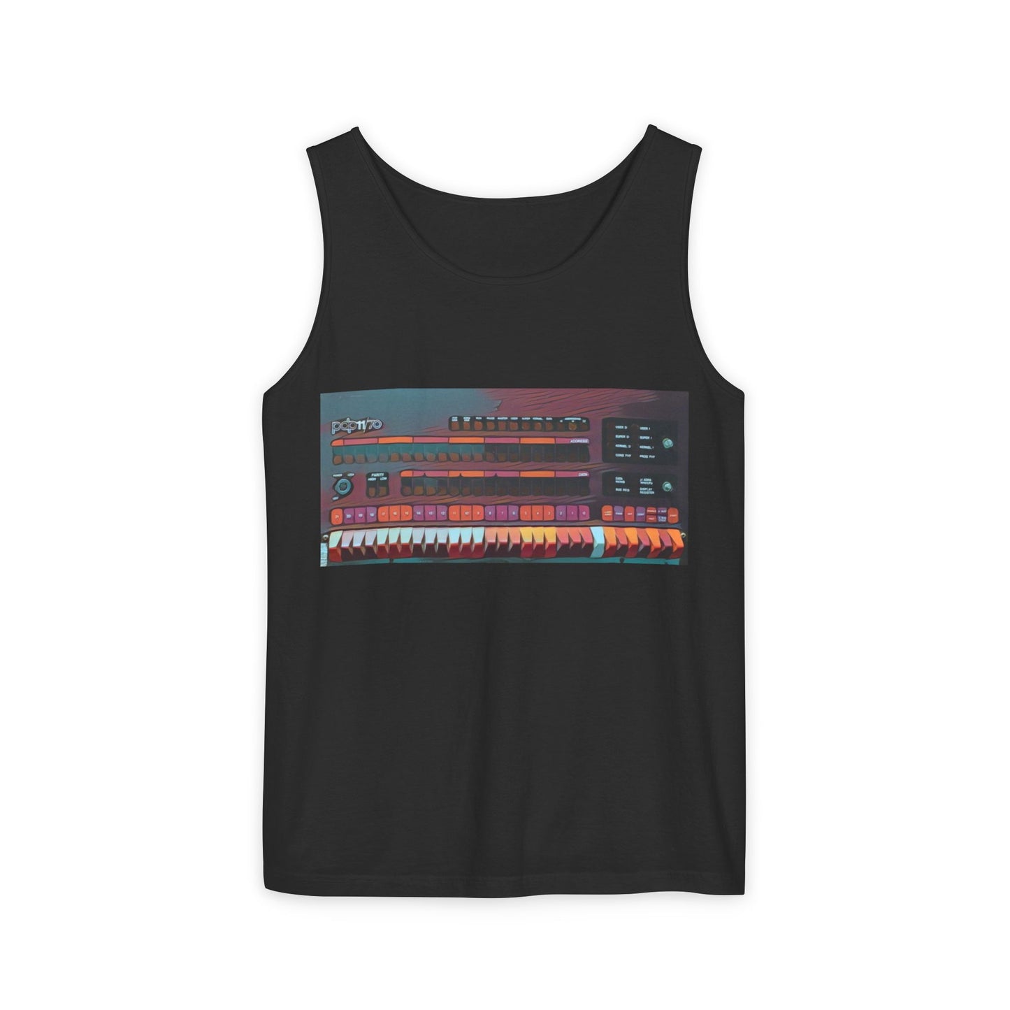 Mini Computer Inspired Tank Top | Unisex Retro Graphic Tee for Tech Lovers, Summer Fashion, Gift for Nerds, Festival Wear, 80s Style