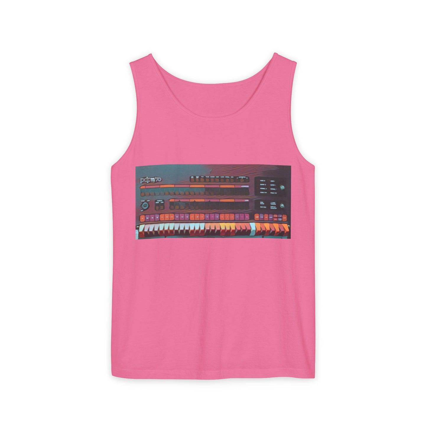 Mini Computer Inspired Tank Top | Unisex Retro Graphic Tee for Tech Lovers, Summer Fashion, Gift for Nerds, Festival Wear, 80s Style