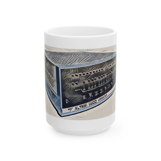 Vintage Computer Ceramic Mug | Classic ALTAIR 8800 Ink Art Color Design | Perfect for Tech Lovers