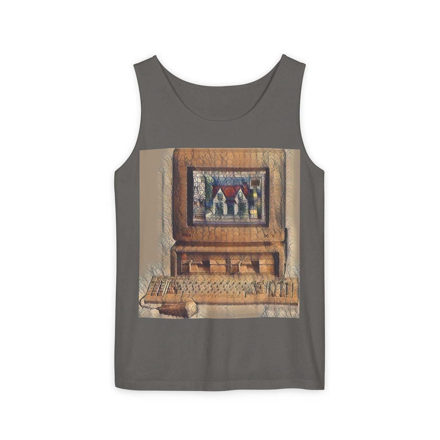 Classic business machine inspired T-Shirt | Faded Print Art | Unisex Retro Graphic Tee for Tech Lovers, Summer Fashion, Gift for Nerds, Festival Wear, 80s Style