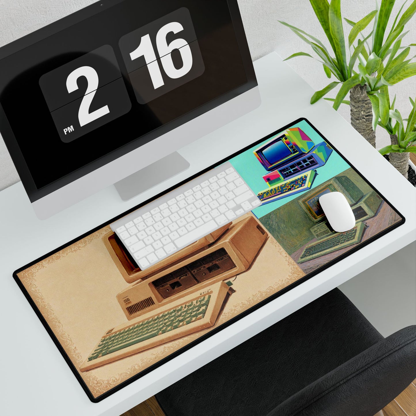 Classic PC Inspired Office Desk Mat, Retro Desk Pad, Unique Workspace Decor, Computer Accessories, Gift for Professionals