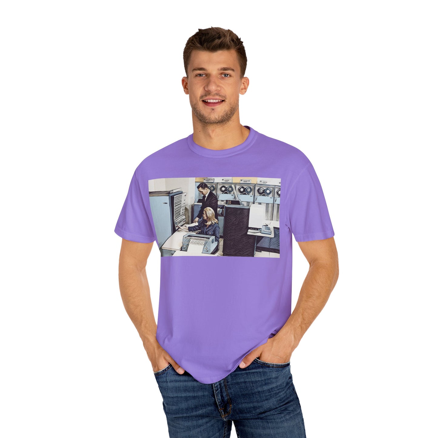 Classic Mainframe T-Shirt with control panel on back - Print Art Color