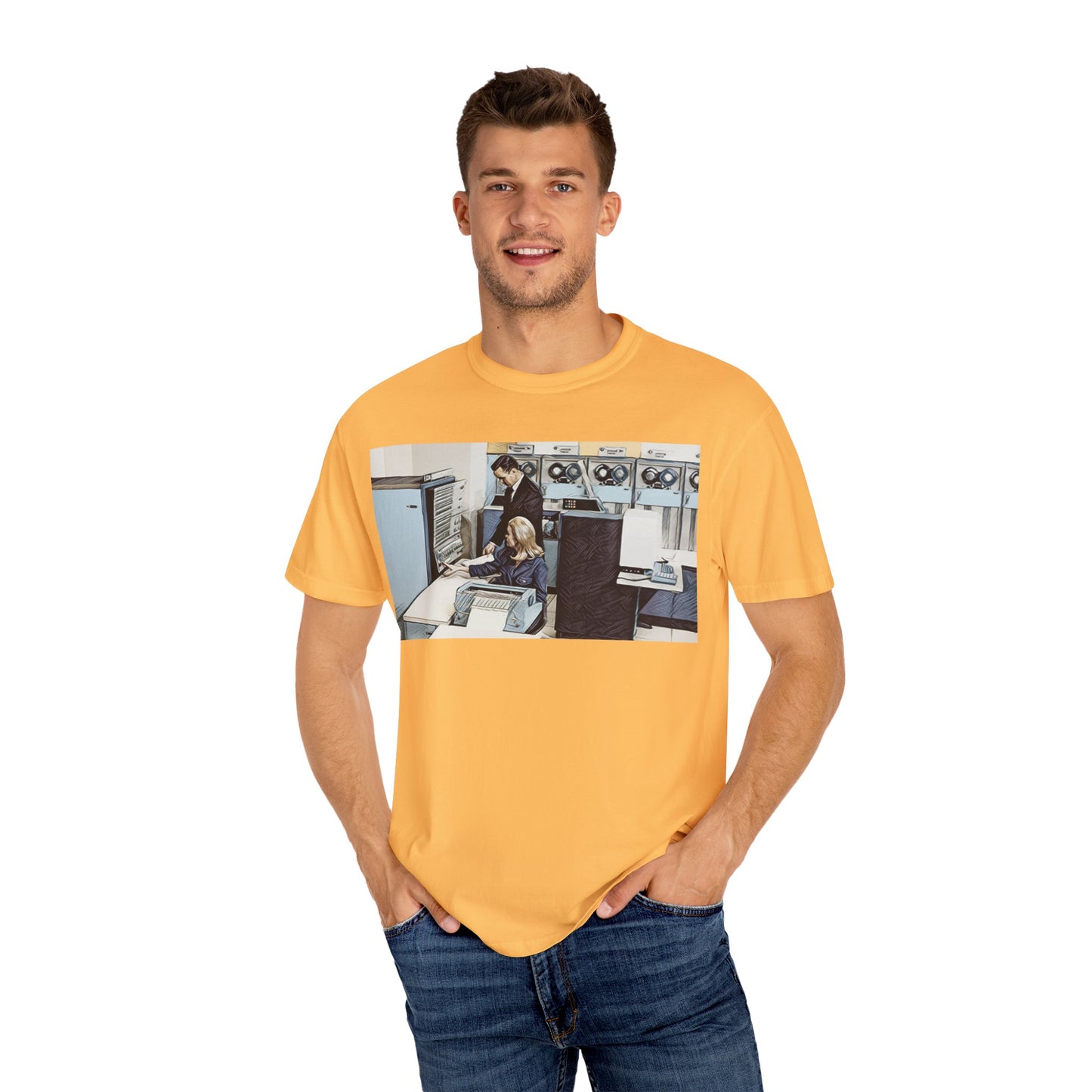 Classic Mainframe T-Shirt with control panel on back - Print Art Color