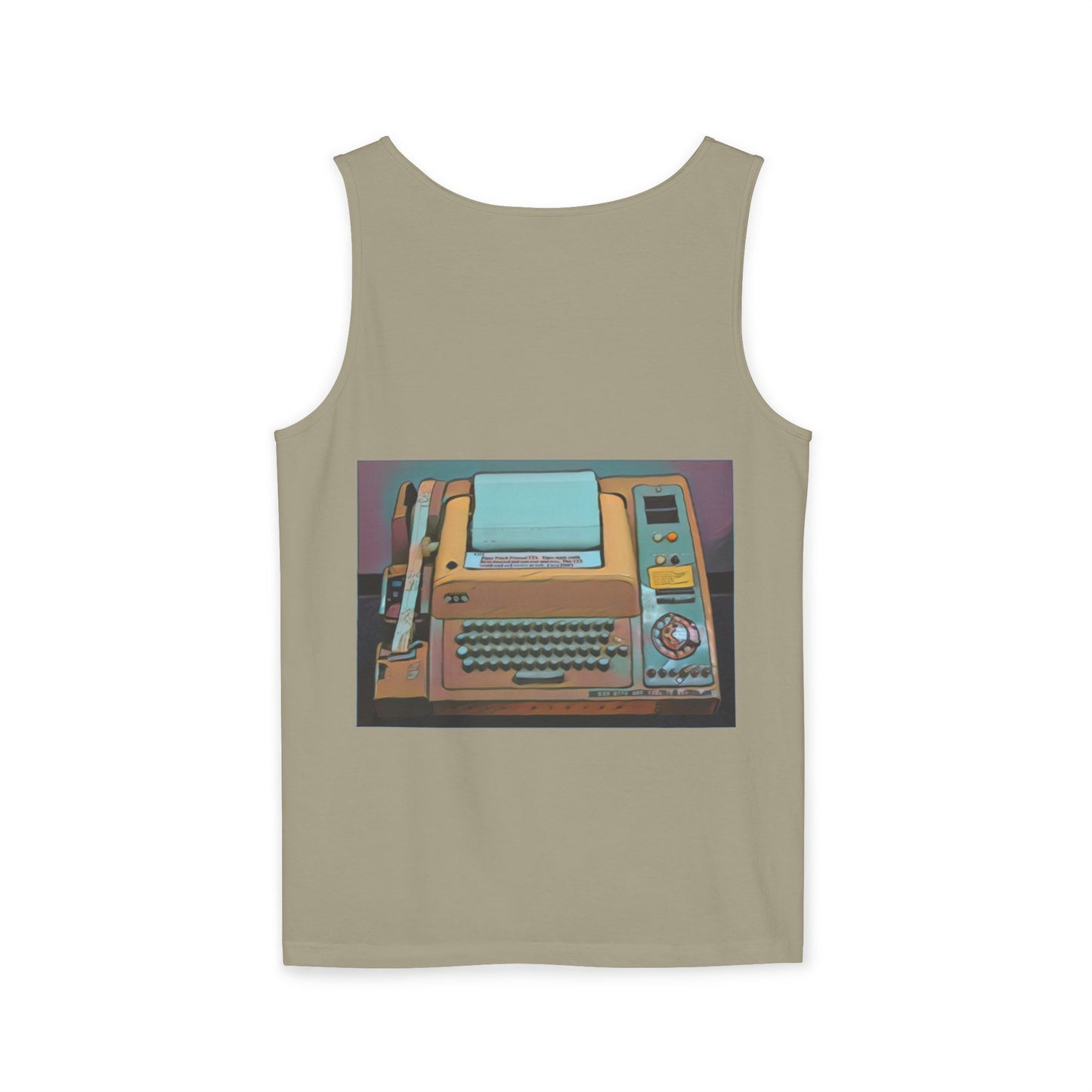 Mini Computer Inspired Tank Top | Unisex Retro Graphic Tee for Tech Lovers, Summer Fashion, Gift for Nerds, Festival Wear, 80s Style
