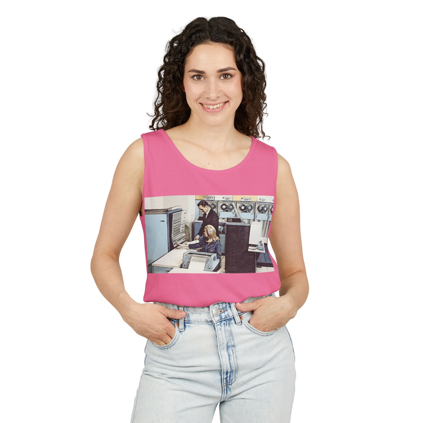 Mainframe Inspired Tank Top | Unisex Retro Graphic Tee for Tech Lovers, Summer Fashion, Gift for Nerds, Festival Wear, 80s Style