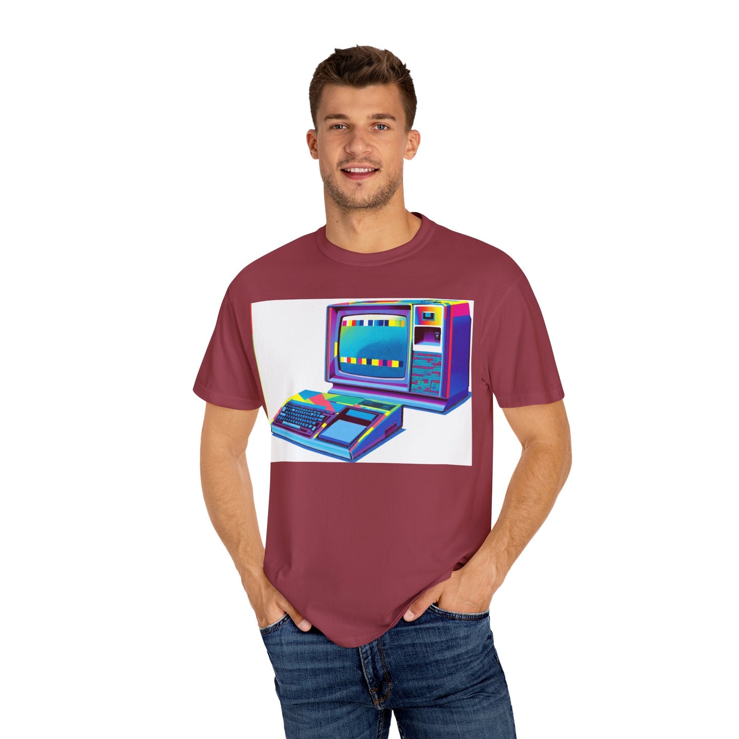 TI 99/4A Home Computer T-Shirt | Multi Color Modern Art | Ideal for tech enthusiasts and collectors