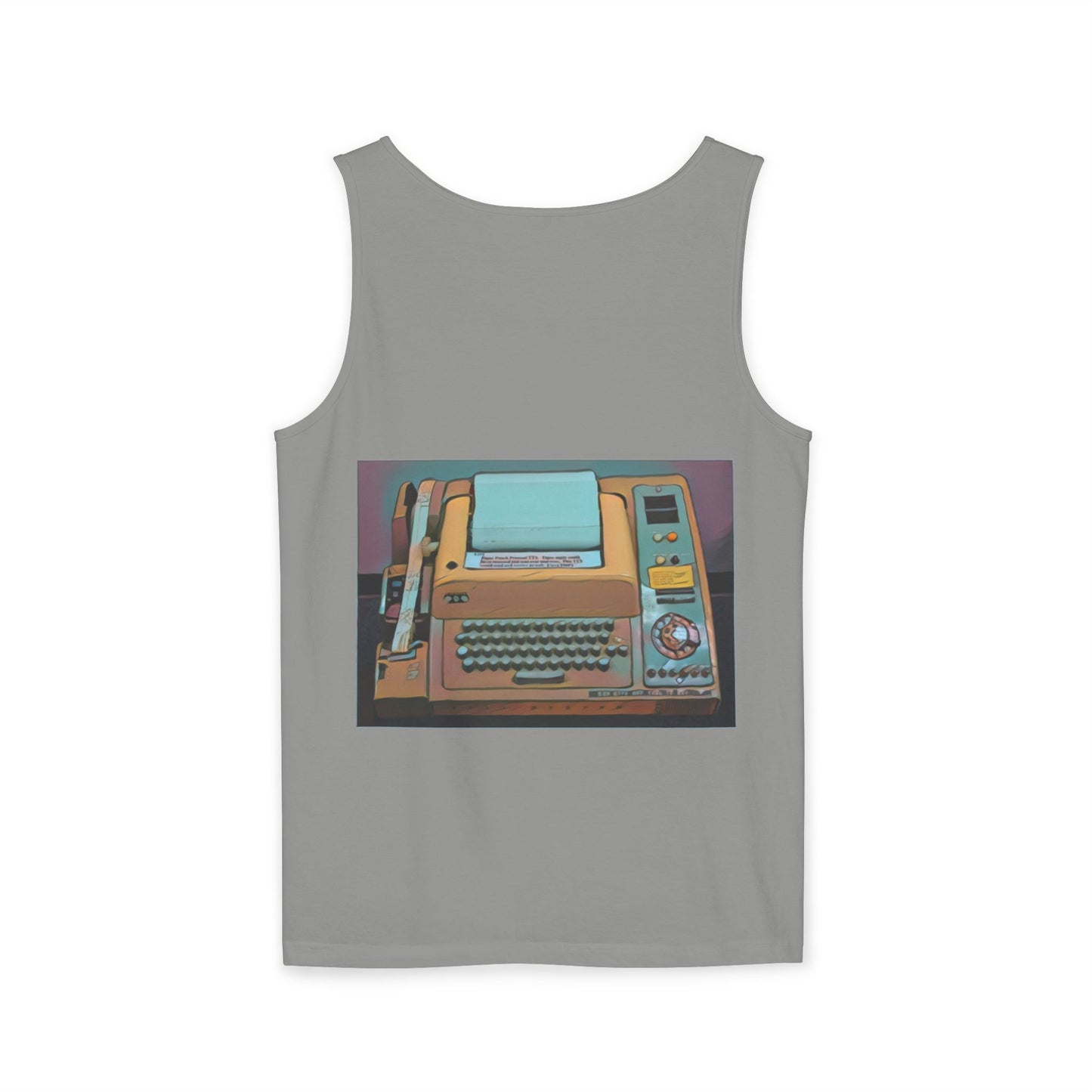 Mini Computer Inspired Tank Top | Unisex Retro Graphic Tee for Tech Lovers, Summer Fashion, Gift for Nerds, Festival Wear, 80s Style