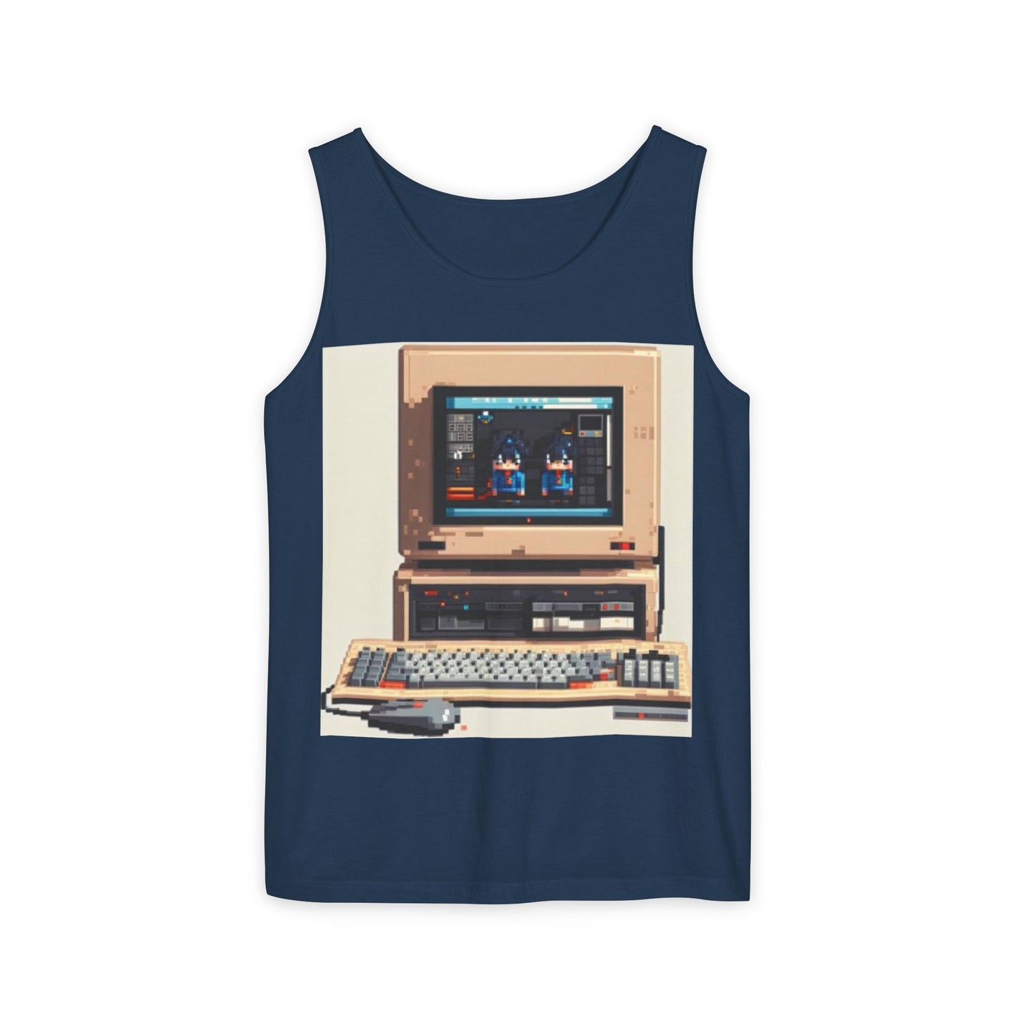 Classic business machine inspired Tank Top | Pixel-Color Art | Unisex Retro Graphic Tee for Tech Lovers, Summer Fashion, Gift for Nerds, Festival Wear, 80s Style