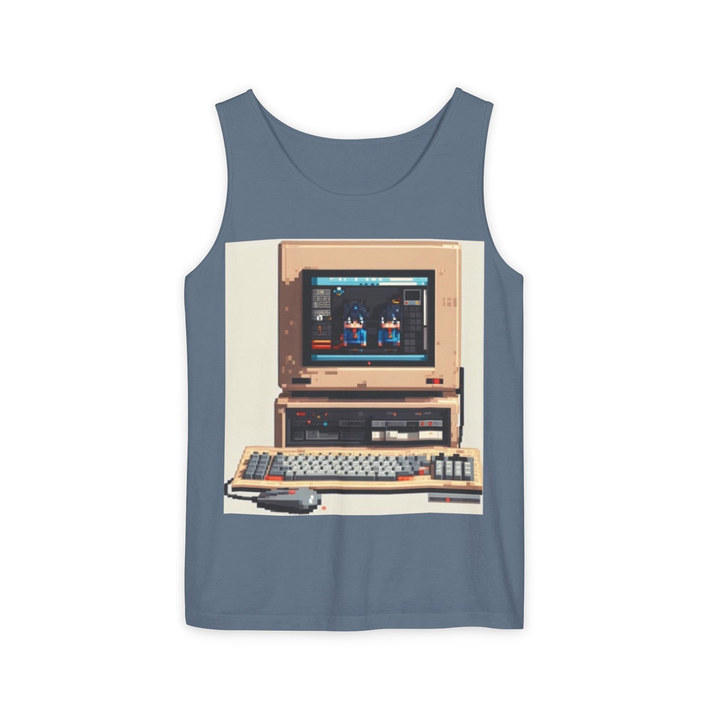 Classic business machine inspired Tank Top | Pixel-Color Art | Unisex Retro Graphic Tee for Tech Lovers, Summer Fashion, Gift for Nerds, Festival Wear, 80s Style