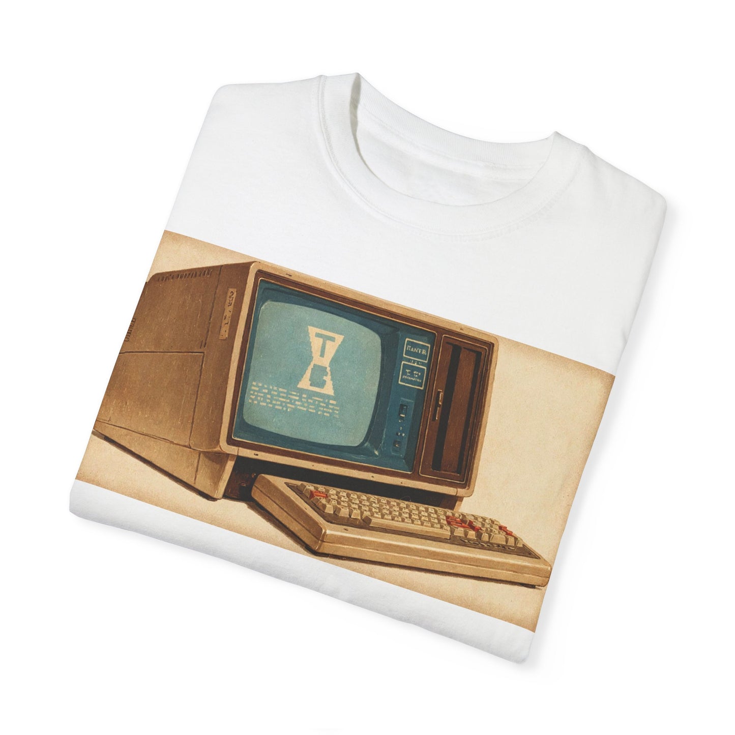 Classic Business Machine With Floppy Disk Bay T-Shirt - Mixed Art Sepia