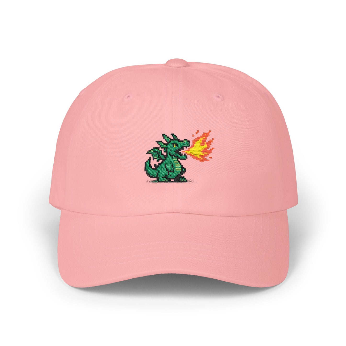 Pixel Dragon Dad Cap — Retro Gaming Fire-Breathing Dragon Baseball Hat