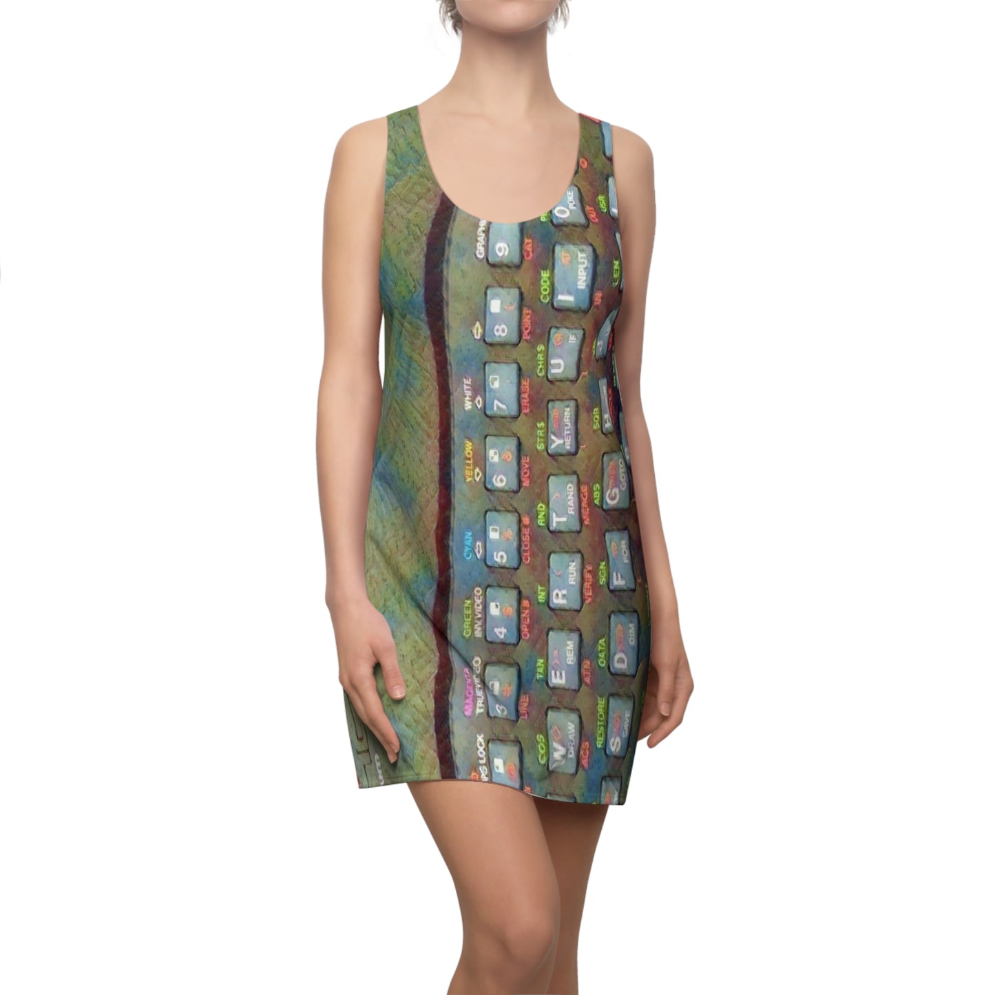 ZX Spectrum Theme Women's Racerback Dress, Tech Lover Dress, Fun Party Dress, Summer Vibes Dress, Festival Outfit, Unique Gift