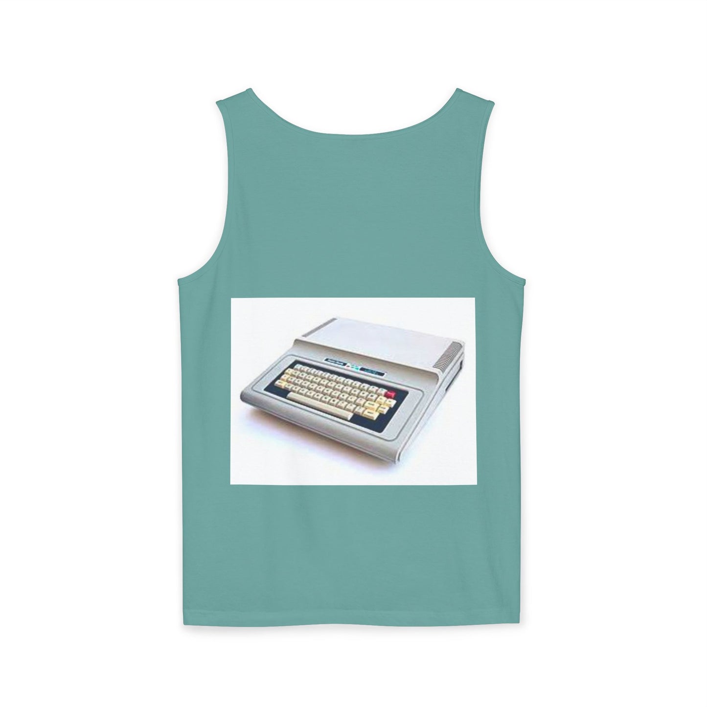 TRS-80 CoCo Themed Tank Top | Monochrome Art | Unisex Retro Graphic Tee for Tech Lovers, Summer Fashion, Gift for Nerds, Festival Wear, 80s Style