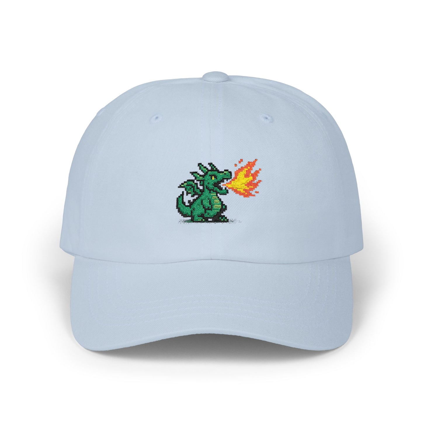 Pixel Dragon Dad Cap — Retro Gaming Fire-Breathing Dragon Baseball Hat