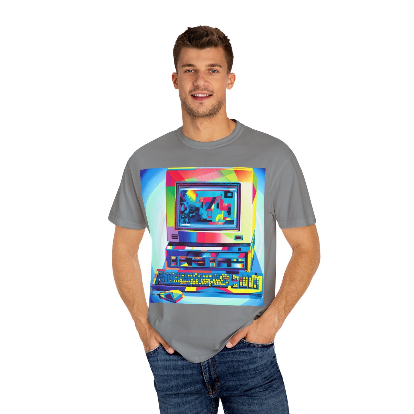 Classic business machine inspired T-Shirt  | Multi-Color Art | Ideal for tech enthusiasts and collectors