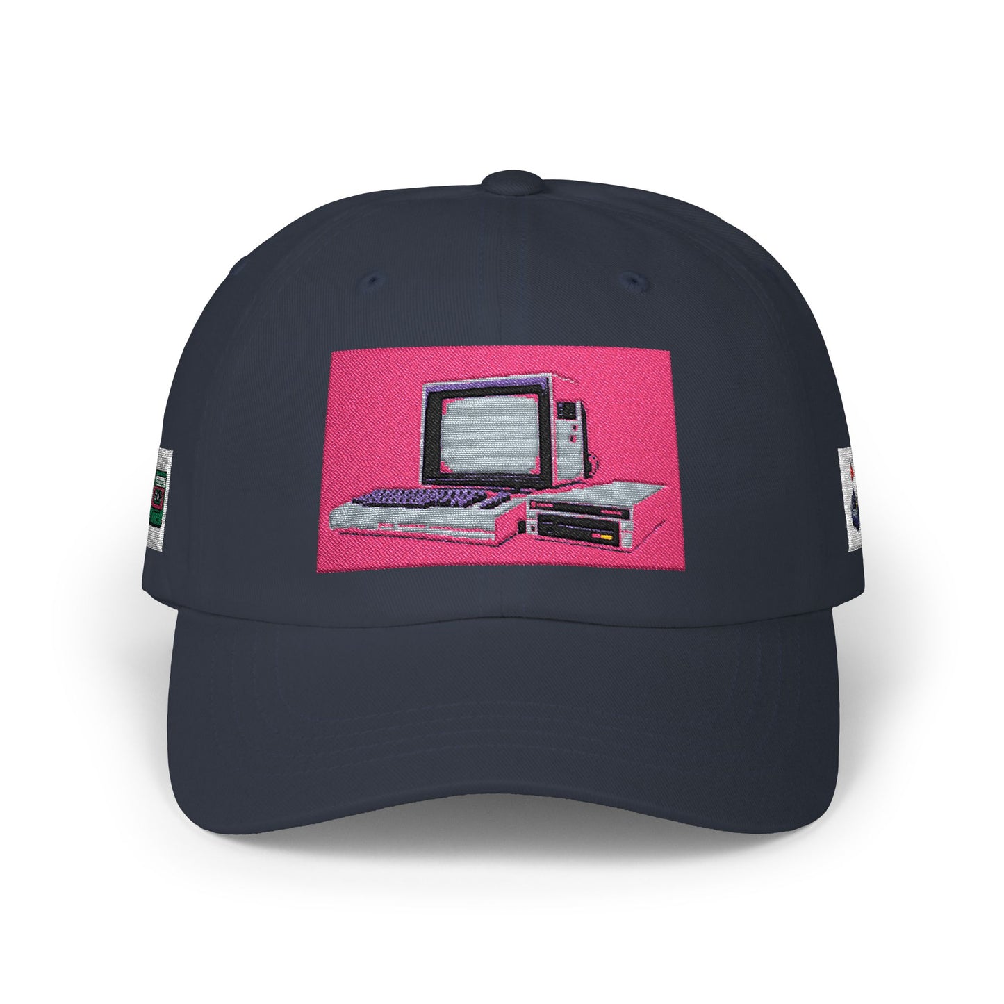Game Controller Themed Computer Cap with Retro Red Winged Snake Logo - Vintage Athletic Baseball Hat