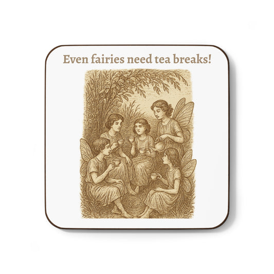 Even Fairies Need Tea Breaks! Coaster | Harmsworth Art | Especially for collectors and tech enthusiasts