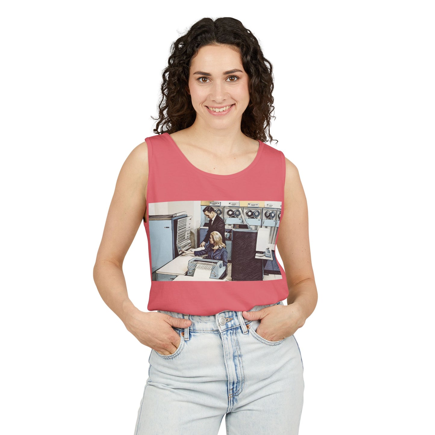 Mainframe Inspired Tank Top | Unisex Retro Graphic Tee for Tech Lovers, Summer Fashion, Gift for Nerds, Festival Wear, 80s Style