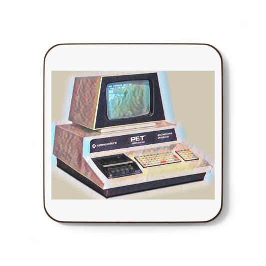 Vintage Commodore PET Hardboard Coaster in Paint Art Color for Tech Enthusiast & Creatives