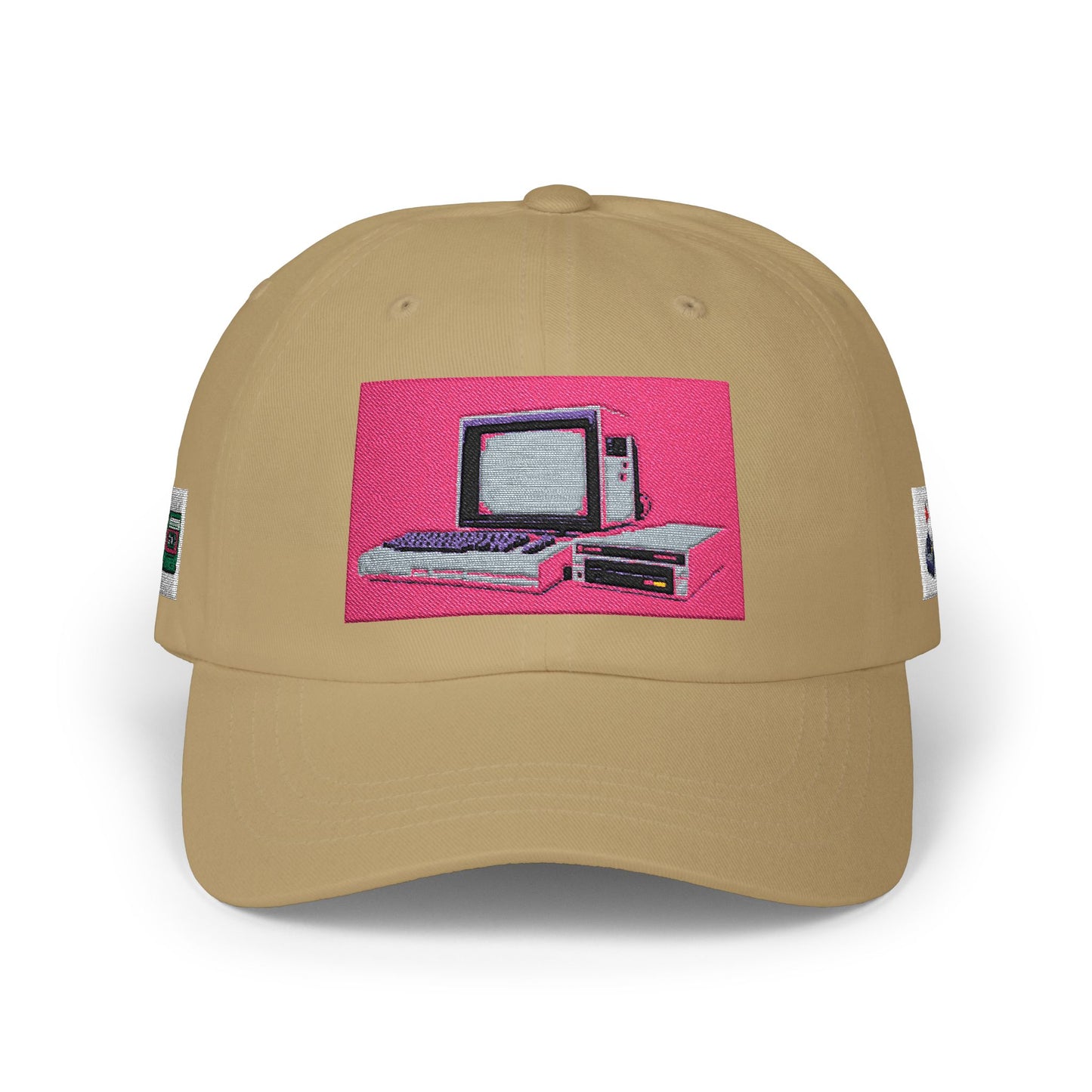 Game Controller Themed Computer Cap with Retro Red Winged Snake Logo - Vintage Athletic Baseball Hat