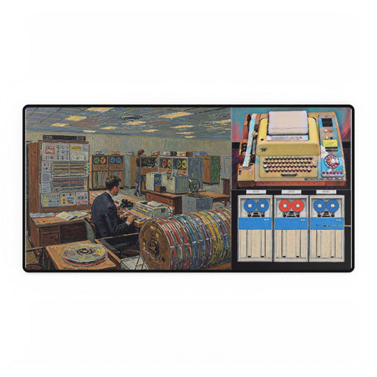 Mainframe Inspired Office Desk Mat, Retro Desk Pad, Unique Workspace Decor, Computer Accessories, Gift for Professionals