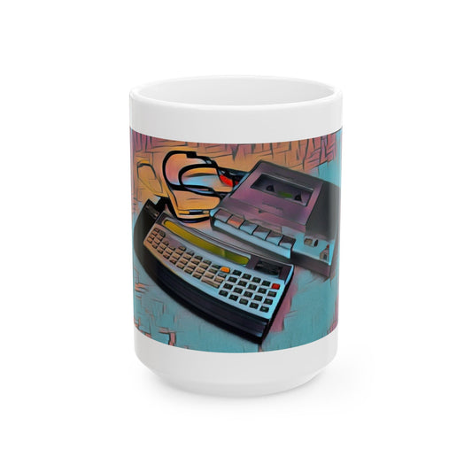 Vintage Computer Ceramic Mug | Pocket Computer Modern Art Color Design | Perfect for Tech Lovers