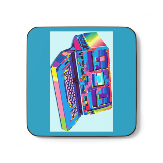 Vintage OSBORNE 1 Luggable Computer Hardboard Coaster in Modern Art Multi-Color for Tech Enthusiast & Creatives