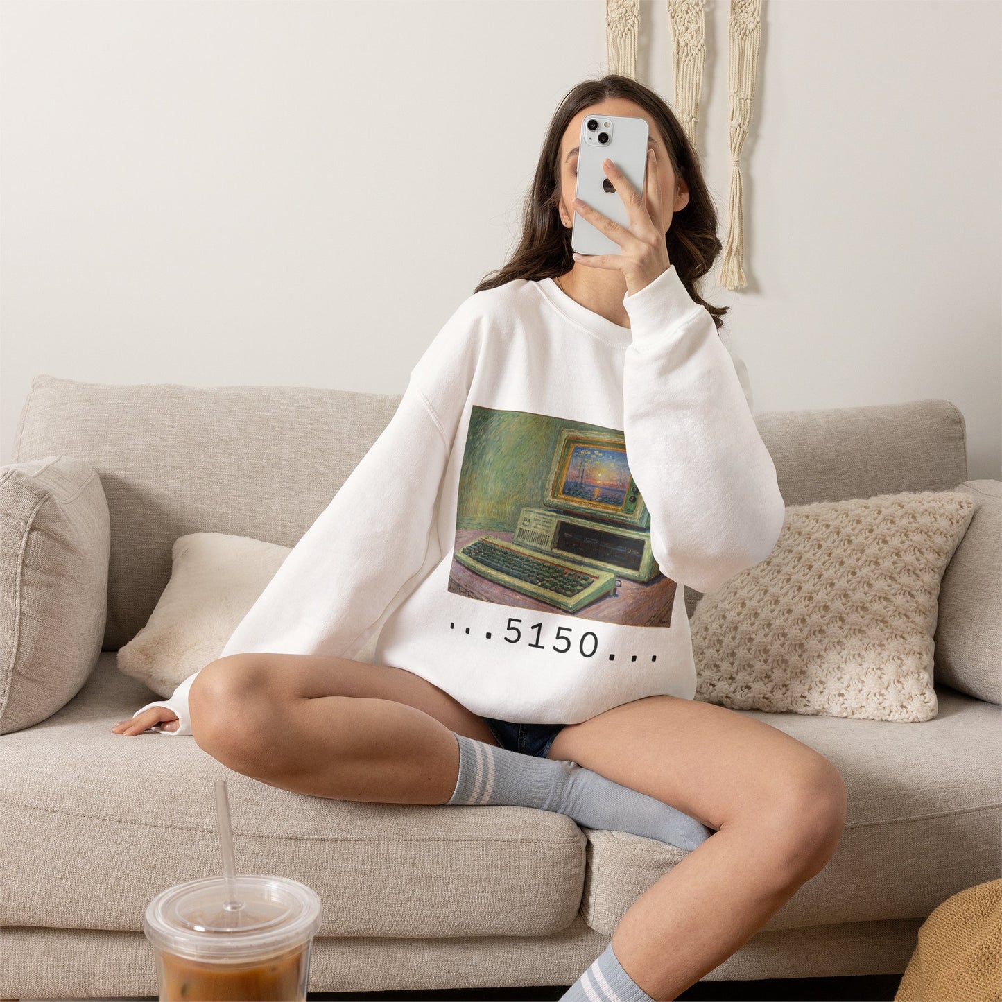 Classic PC Themed Crewneck Sweatshirt - 5150 Vintage PC Graphic