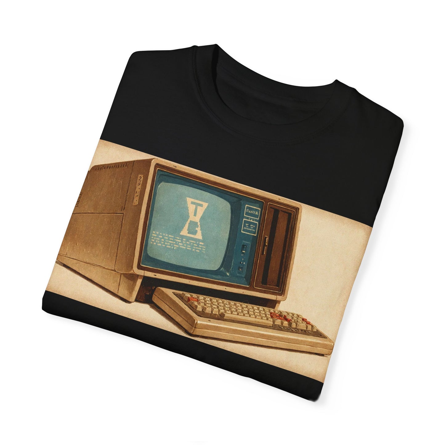 Classic Business Machine With Floppy Disk Bay T-Shirt - Mixed Art Sepia