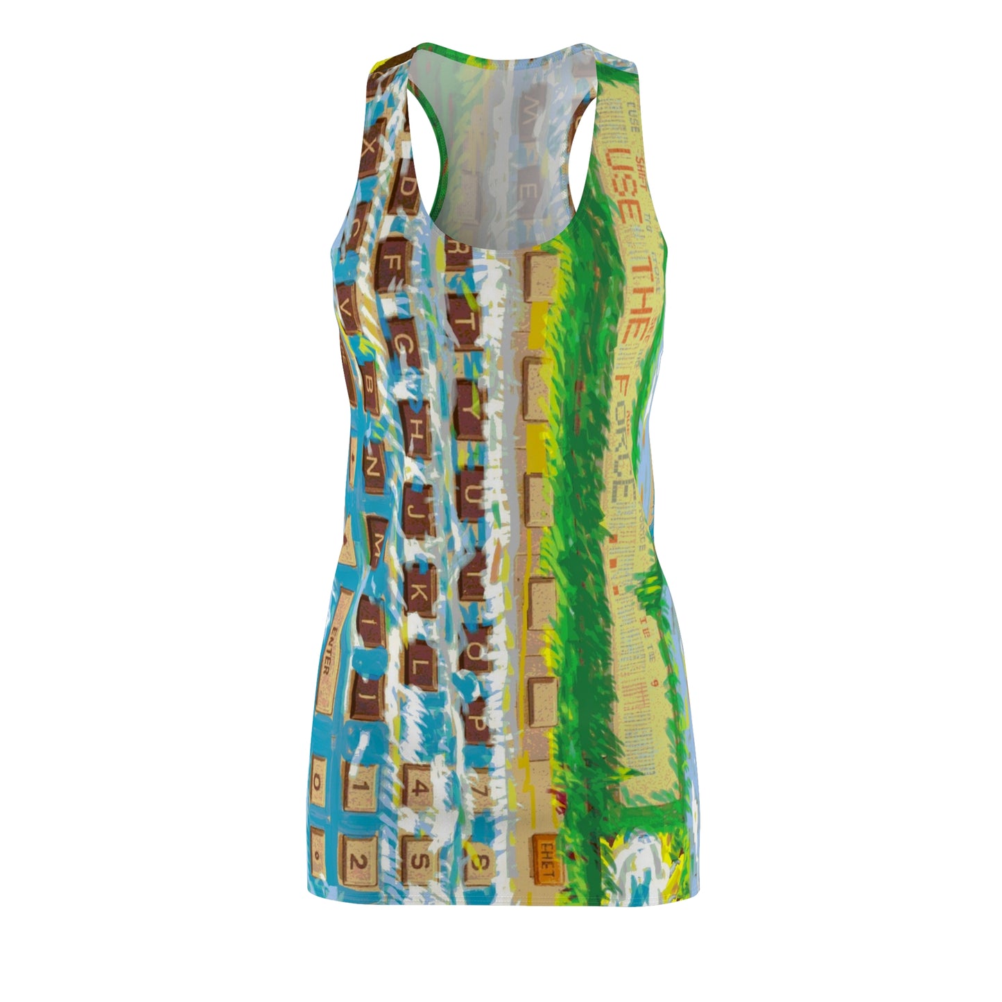 Electrifying Women's Paint Color Racerback Pocket Computer Dress, Tech Lover Dress, Fun Party Dress, Summer Vibes Dress, Festival Outfit, Unique Gift