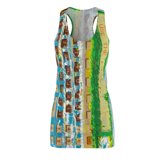 Electrifying Women's Paint Color Racerback Pocket Computer Dress, Tech Lover Dress, Fun Party Dress, Summer Vibes Dress, Festival Outfit, Unique Gift