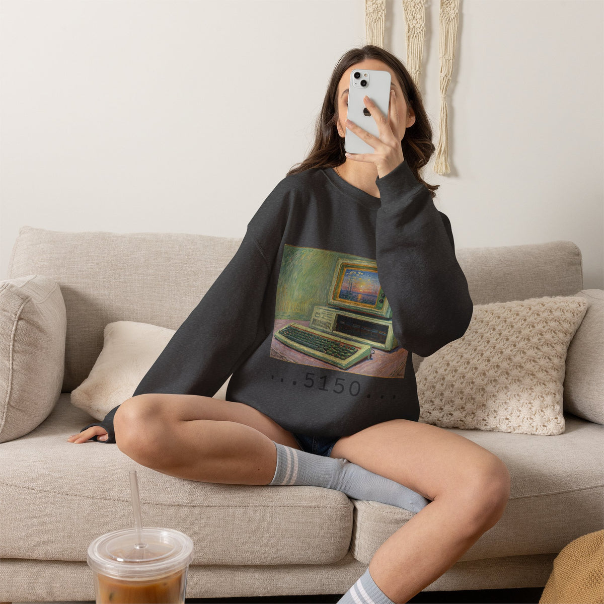Classic PC Themed Crewneck Sweatshirt - 5150 Vintage PC Graphic