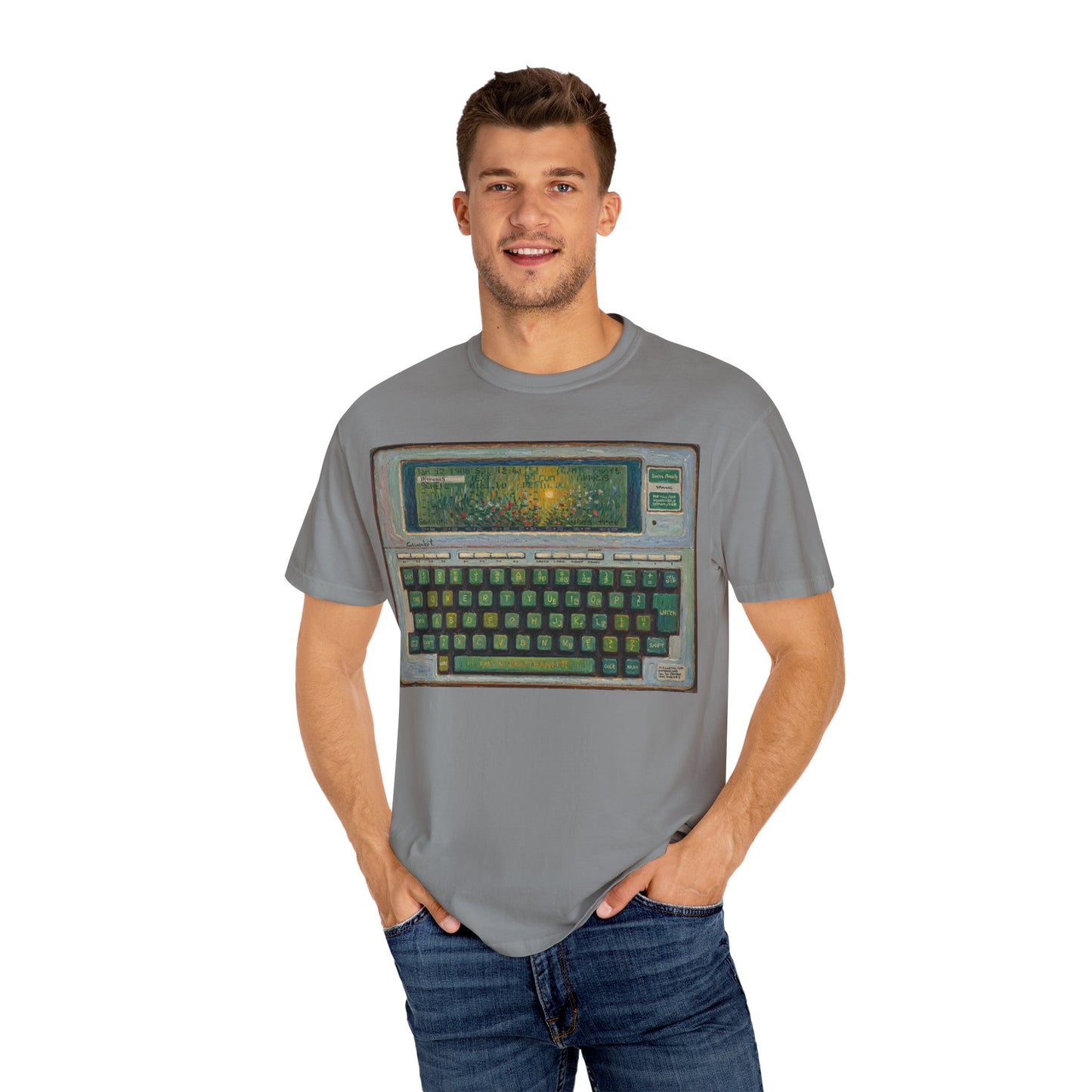 Classic Laptop PC T-Shirt - Floral Art Color