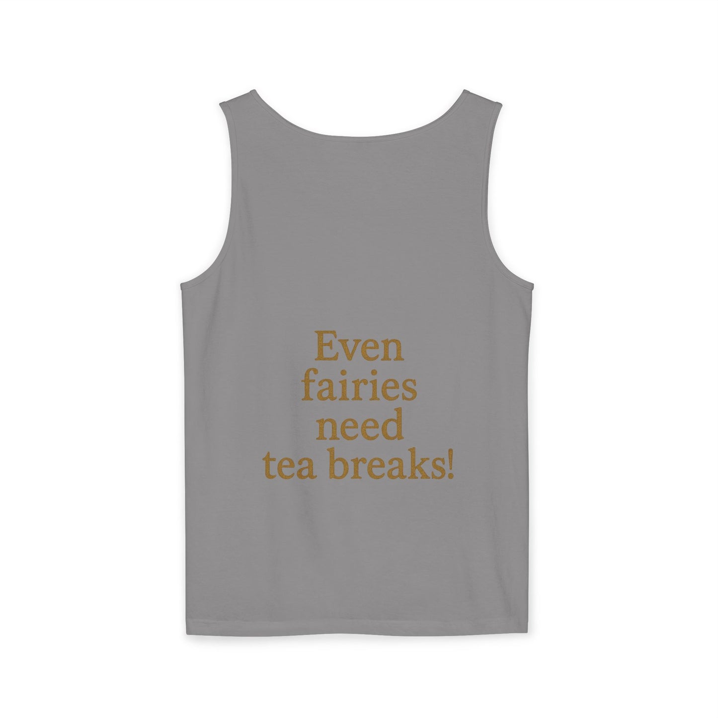 Even Fairies Need Tea Breaks! Tank Top | Harmsworth Art | Unisex Retro Graphic Tee for Tech Lovers, Summer Fashion, Gift for Nerds, Festival Wear, 80s Style